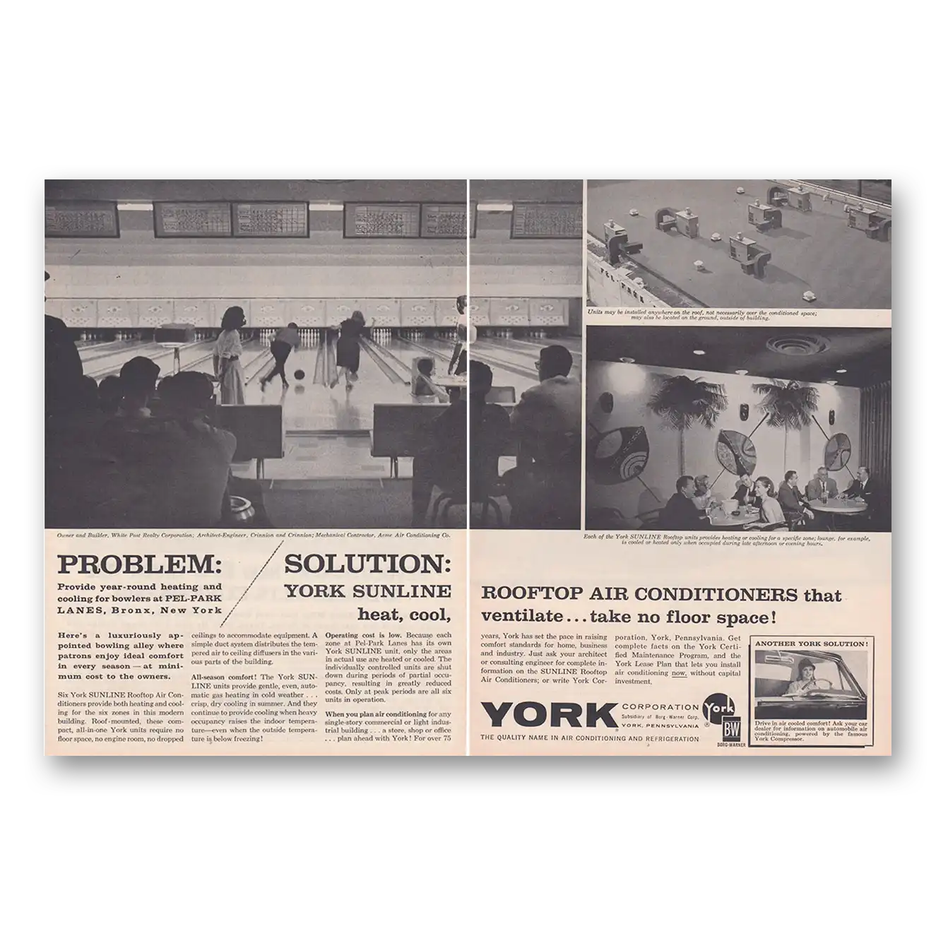 1963 York Air Conditioning Air Conditioner Problem Solution Vintage Magazine Print Ad