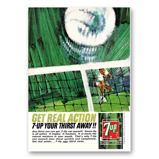 1964 7Up Get Real Action Volleyball Vintage Magazine Print Ad