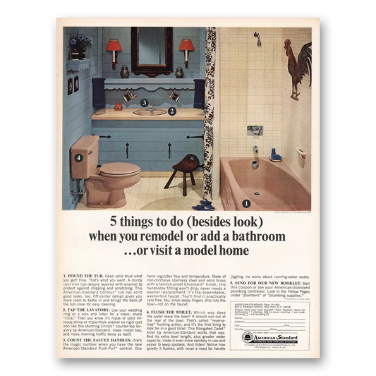 1964 American Standard When You Remodel or Add a Bathroom Vintage Magazine Print Ad