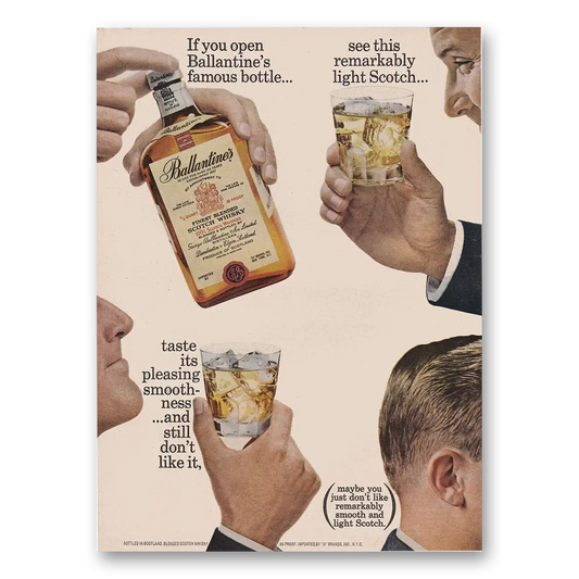 1964 Ballantines Ale You Open Ballantines Famous Bottle Vintage Magazine Print Ad