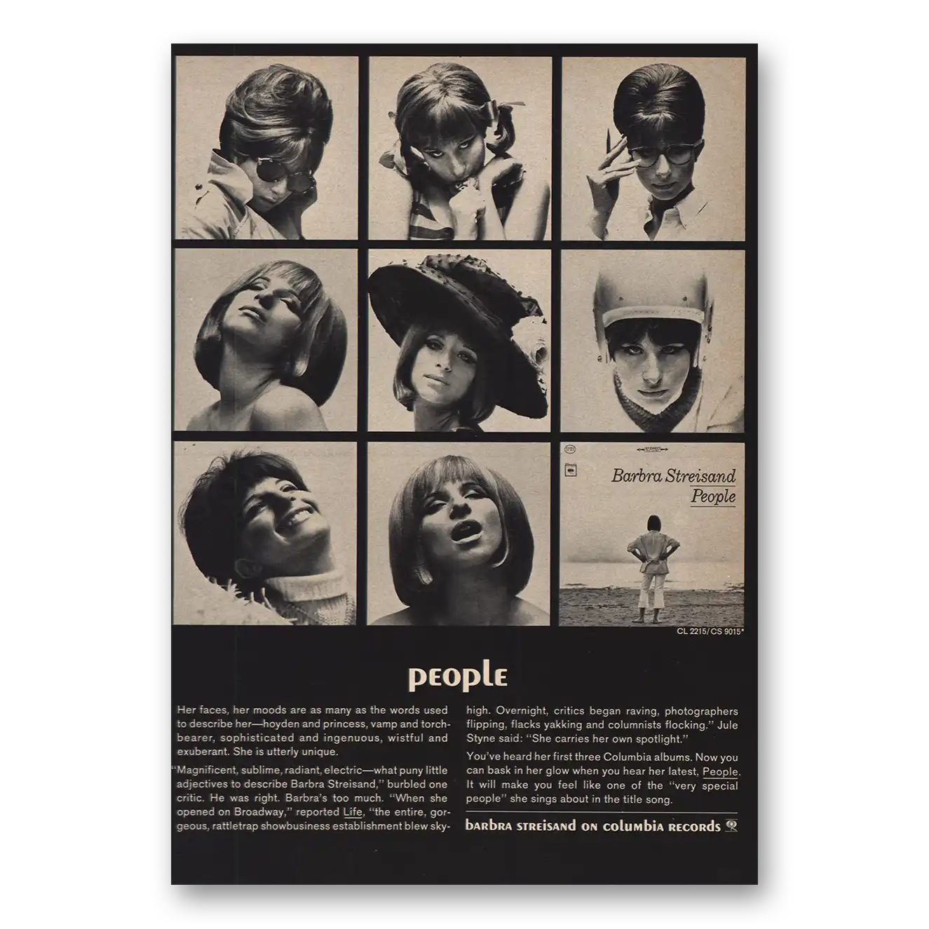 1964 Columbia Records People Vintage Magazine Print Ad