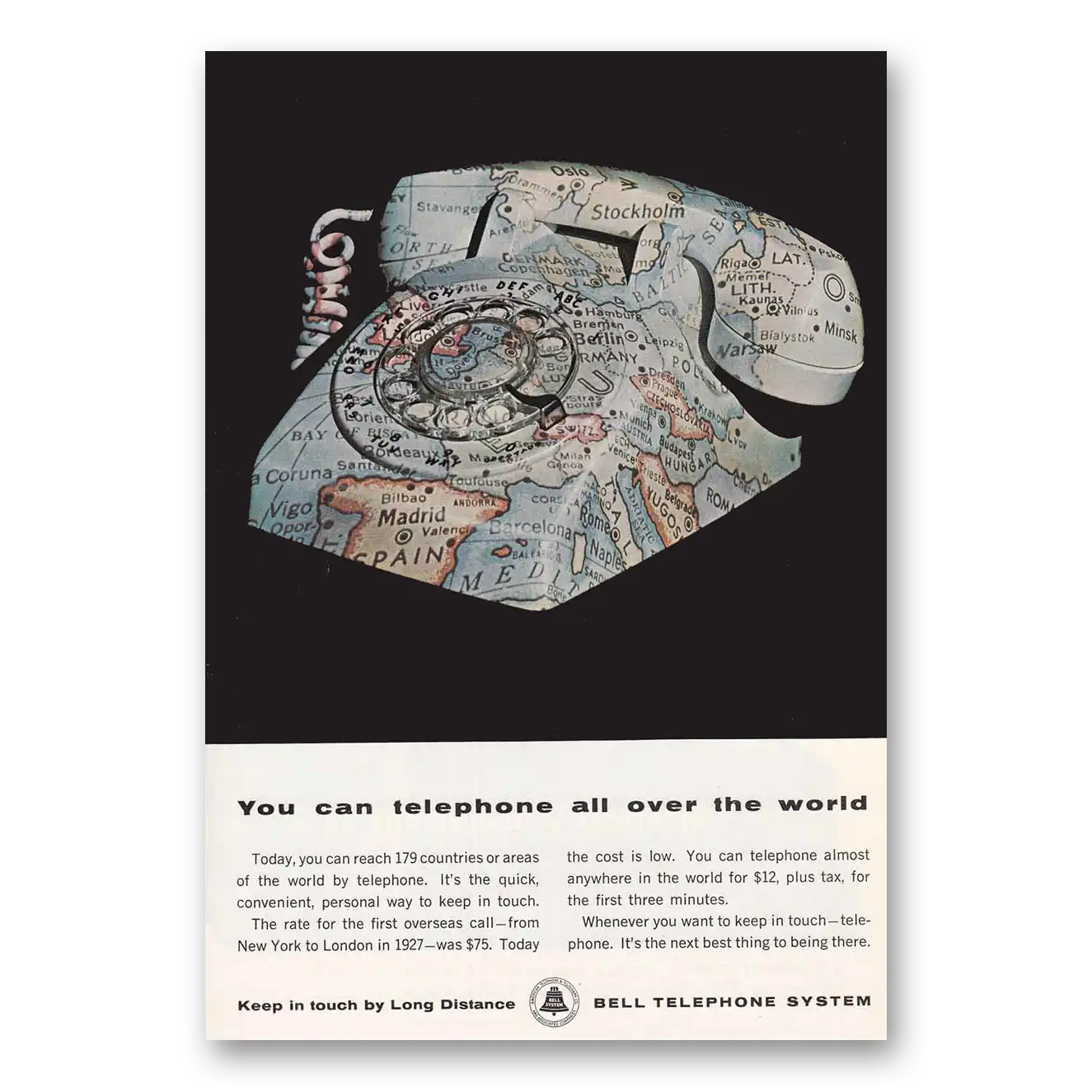 1964 Bell Telephone Telephone All Over the World Vintage Magazine Print Ad