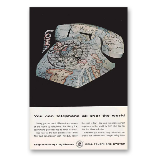 1964 Bell Telephone Telephone All Over the World Vintage Magazine Print Ad