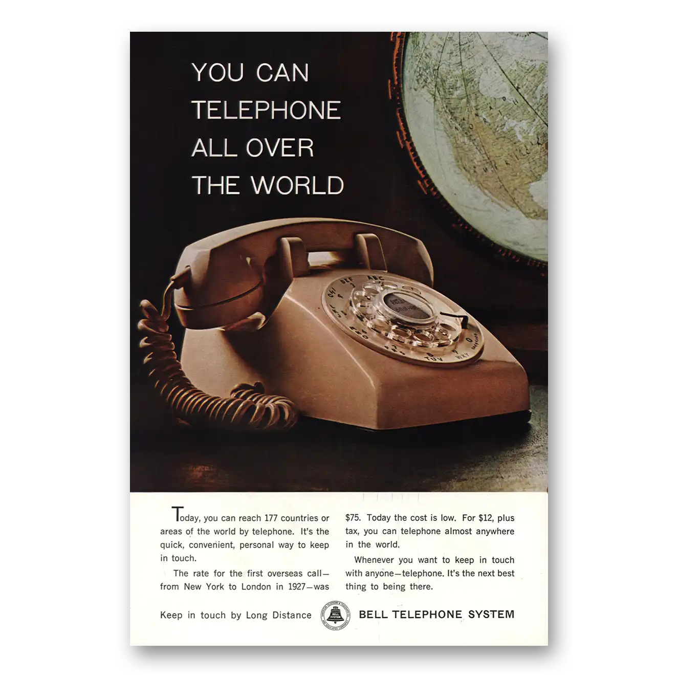 1964 Bell Telephone Telephone All Over the World Vintage Magazine Print Ad