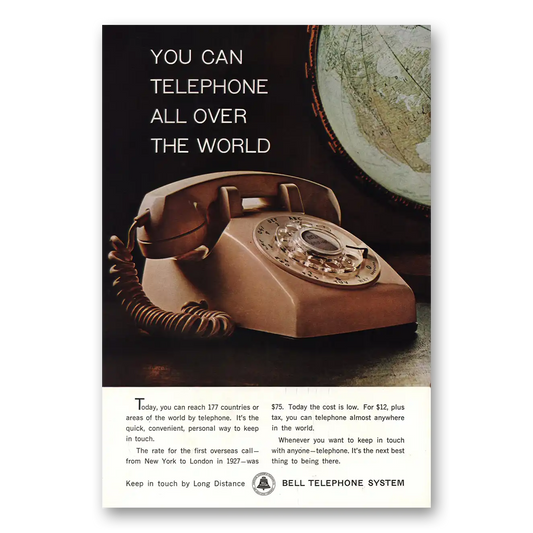 1964 Bell Telephone Telephone All Over the World Vintage Magazine Print Ad