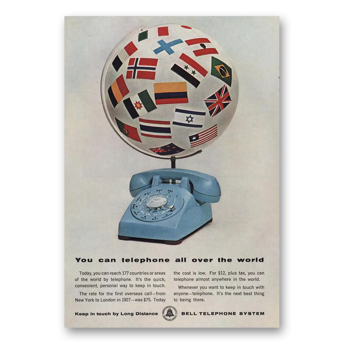 1964 Bell Telephone All Over the World Vintage Magazine Print Ad