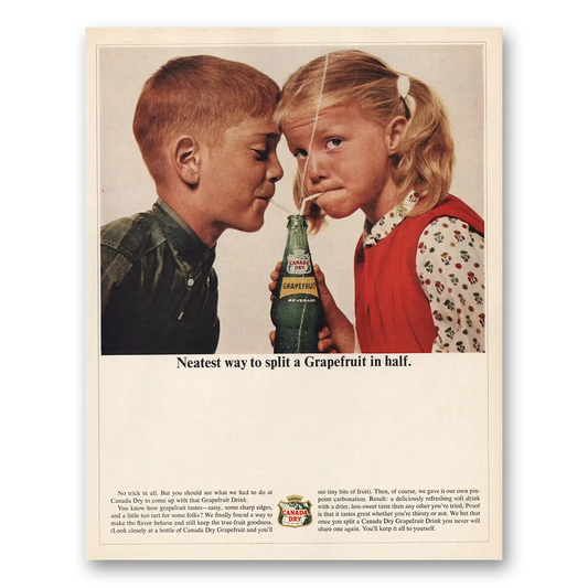 1964 Canada Dry Split a Grapefruit In Half Vintage Magazine Print Ad