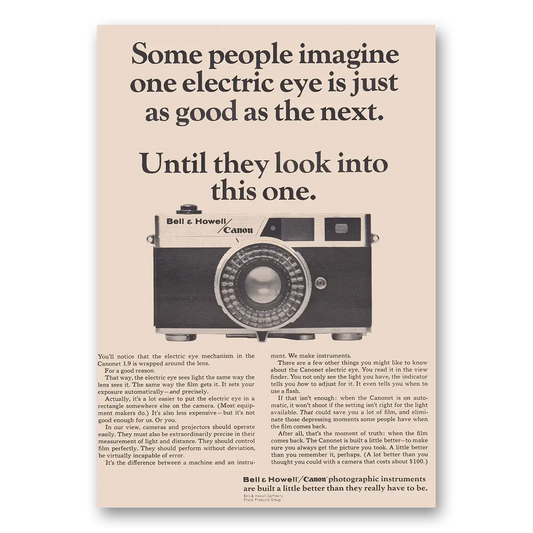 1964 Canon Camera Some People Imagine One Electric Eye Vintage Magazine Print Ad