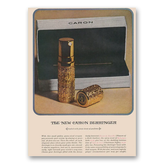 1964 Caron Derringer Perfume Loaded with Fatal Shots of Perfume Vintage Magazine Print Ad