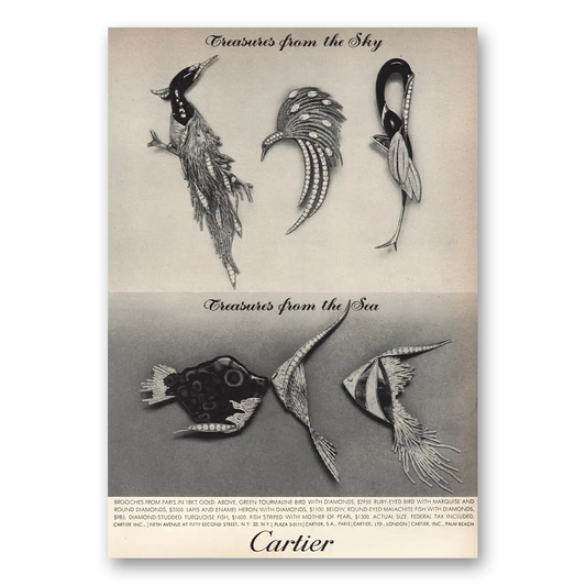 1964 Cartier Treasures From the Sky Vintage Magazine Print Ad