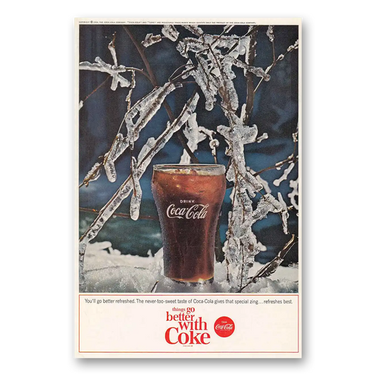 1964 Coca Cola Go Better Refreshed Vintage Magazine Print Ad