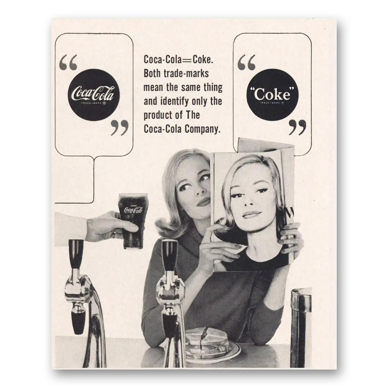 1964 Coca Cola Coke Both Trademarks Vintage Magazine Print Ad