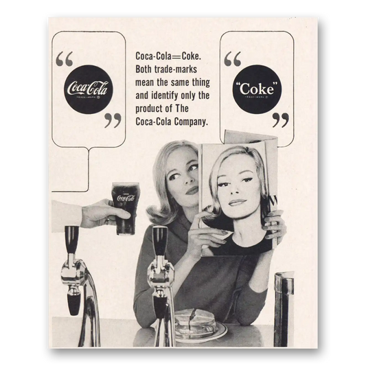 1964 Coca Cola Coke Both Trademarks Vintage Magazine Print Ad