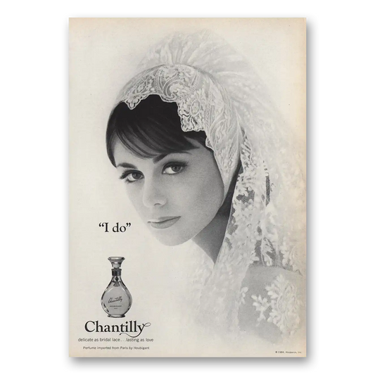 1964 Chantilly Perfume Delicate As Bride Lace Vintage Magazine Print Ad