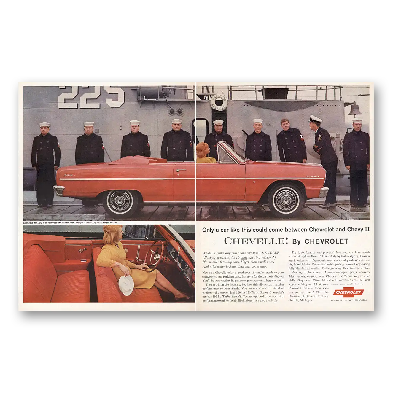 1964 Chevrolet Chevelle Malibu Convertible Only a Car Like This US Navy Vintage Magazine Print Ad