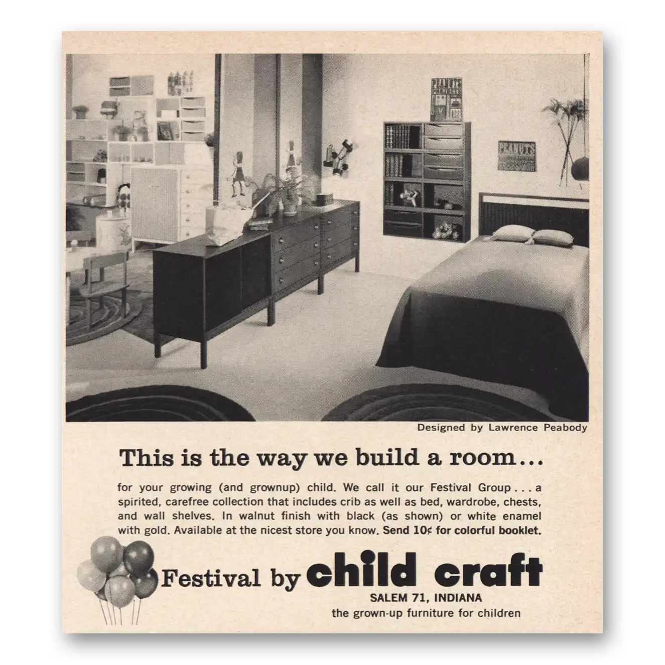 1964 Child Craft Furniture This Is Way We Build Room Vintage Magazine Print Ad