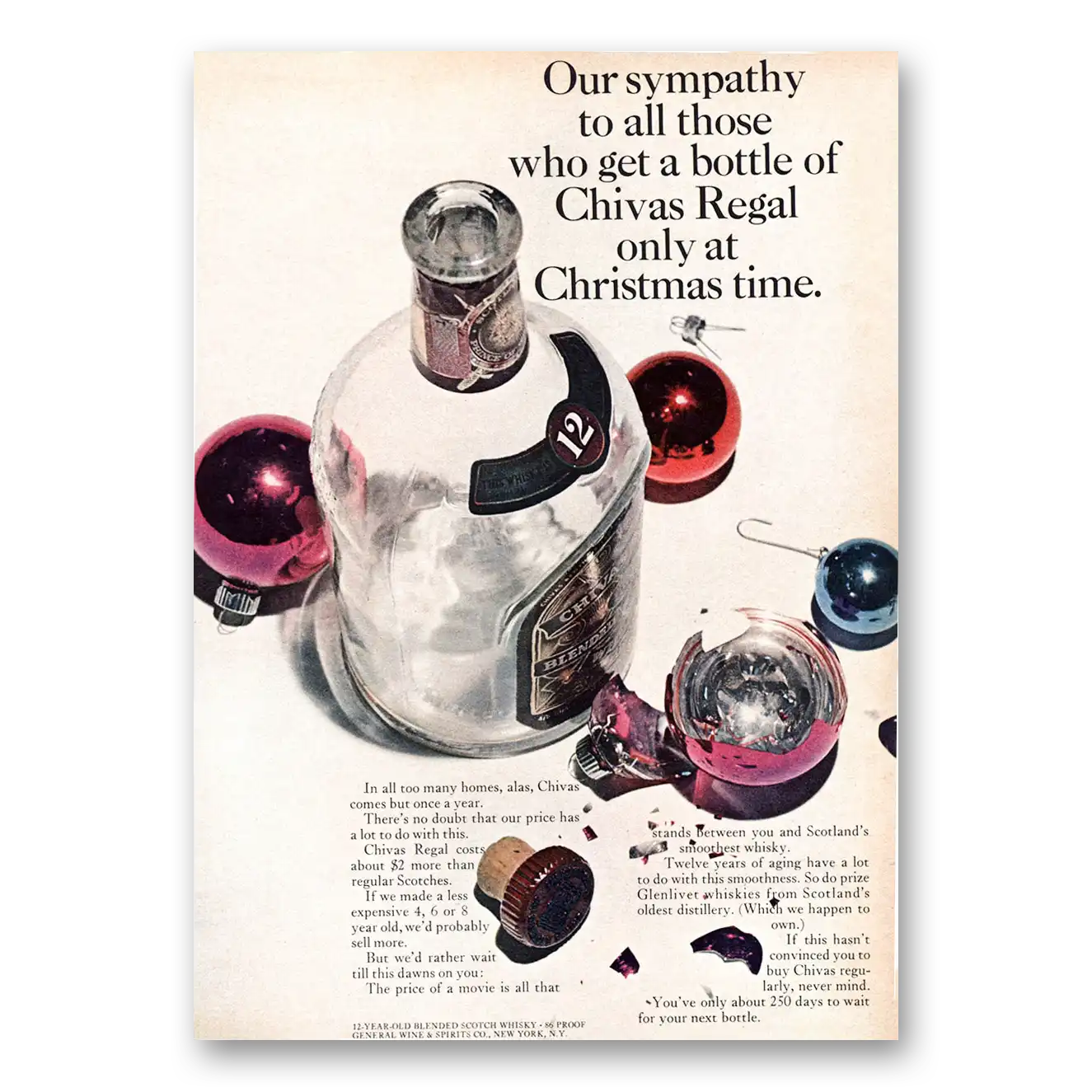 1964 Chivas Regal Our Sympathy To All Those Vintage Magazine Print Ad