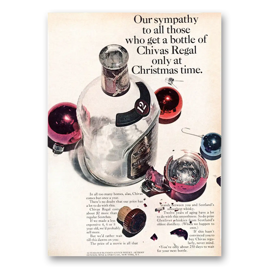 1964 Chivas Regal Our Sympathy To All Those Vintage Magazine Print Ad