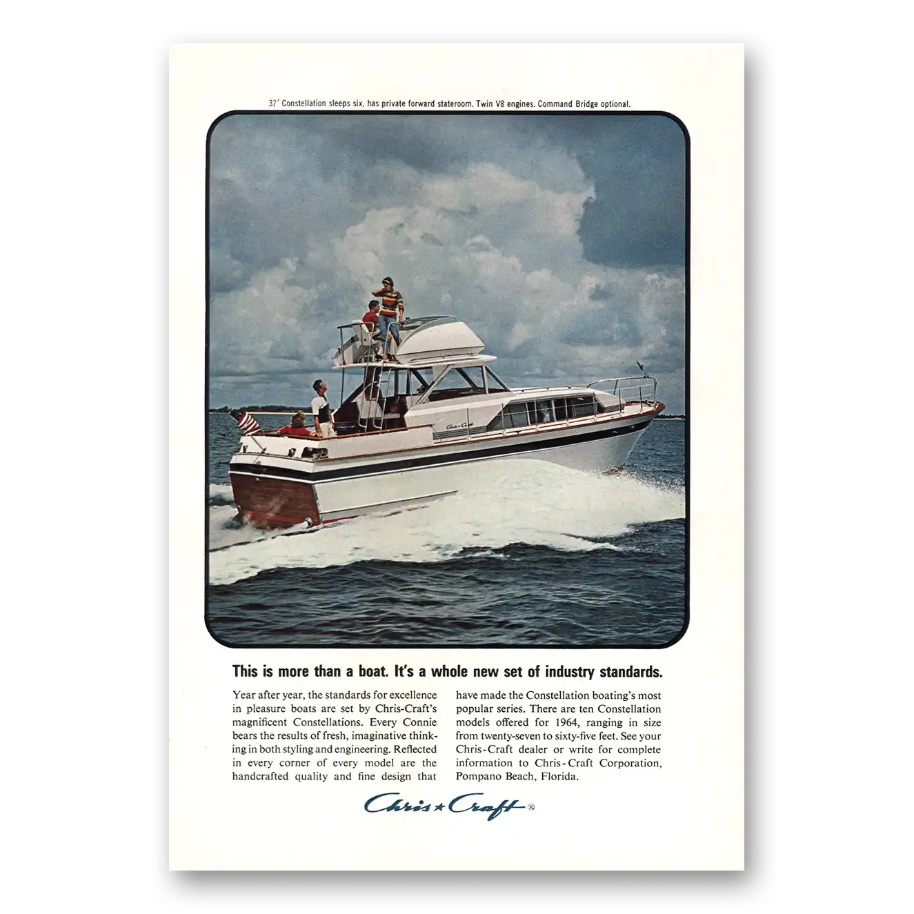 1964 Chris Craft This Is More Than a Boat Vintage Magazine Print Ad