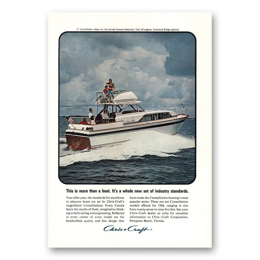 1964 Chris Craft This Is More Than a Boat Vintage Magazine Print Ad