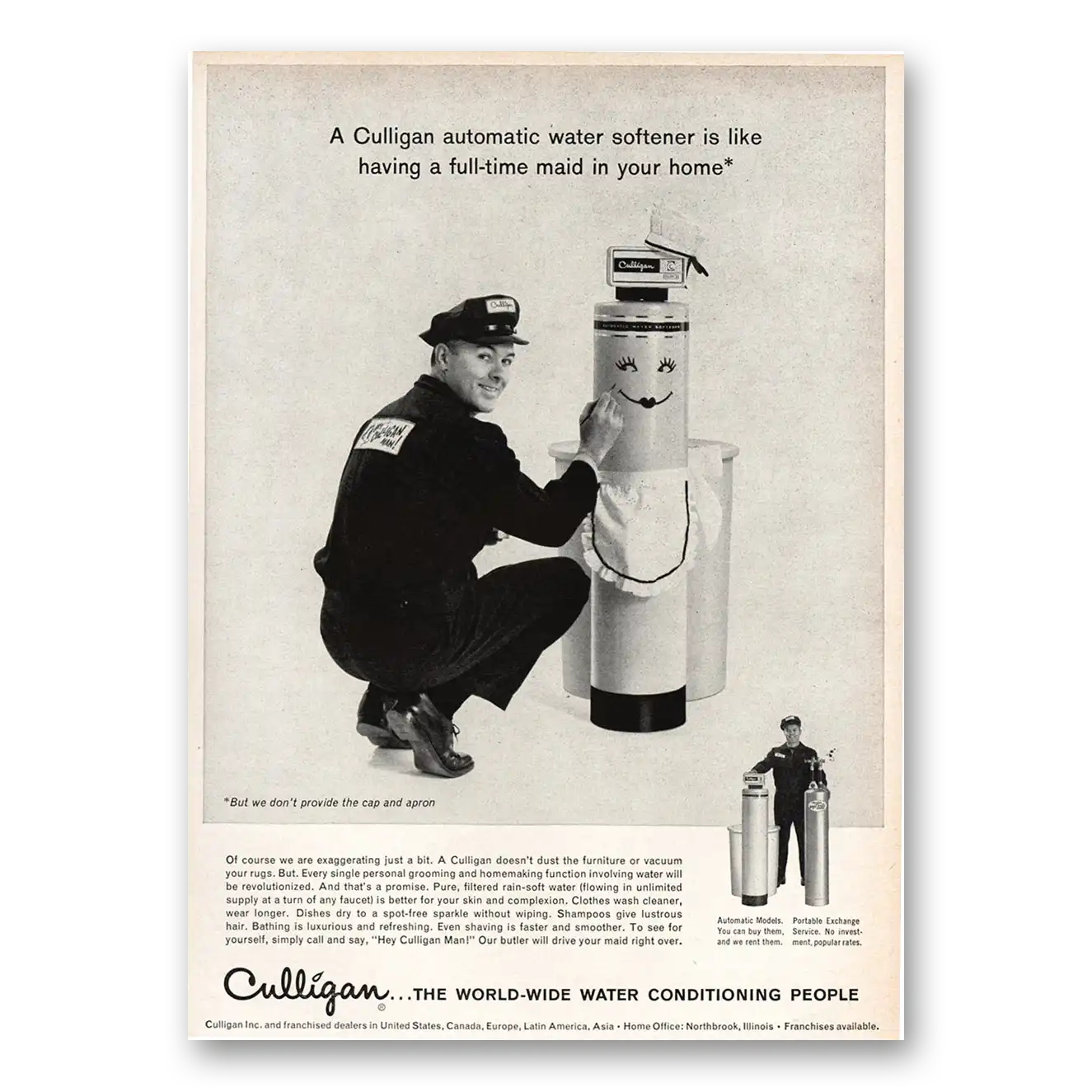 1964 Culligan Like Having Full Time Maid In Your Home Vintage Magazine Print Ad