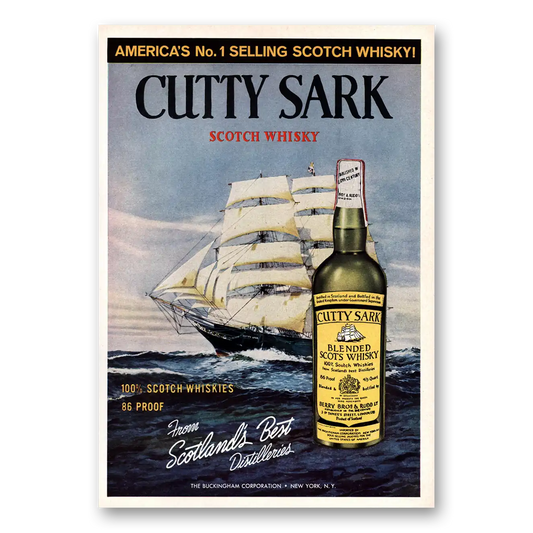 1964 Cutty Sark Americas No 1 Selling Scotch Whisky Vintage Magazine Print Ad