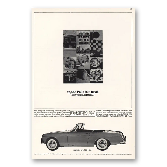 1964 Datsun Package Deal Vintage Magazine Print Ad