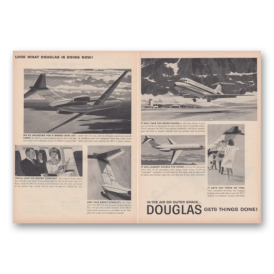 1964 Douglas DC9 Look What Douglas Is Doing Now DC9 Vintage Magazine Print Ad