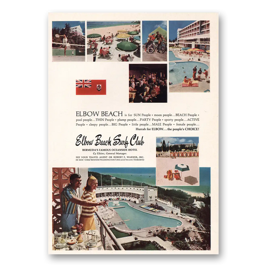 1964 Elbow Beach Hotel Sun People Moon People Vintage Magazine Print Ad