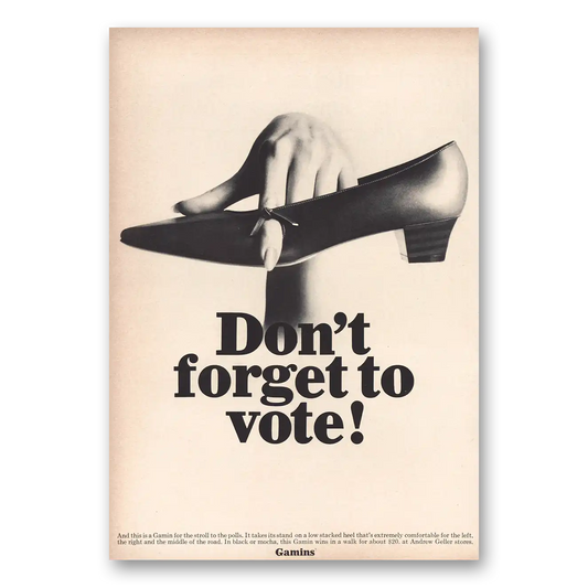 1964 Gamins Don’t Forget To Vote Vintage Magazine Print Ad