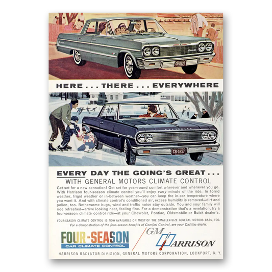 1964 GM Harrison Here There Everywhere Vintage Magazine Print Ad