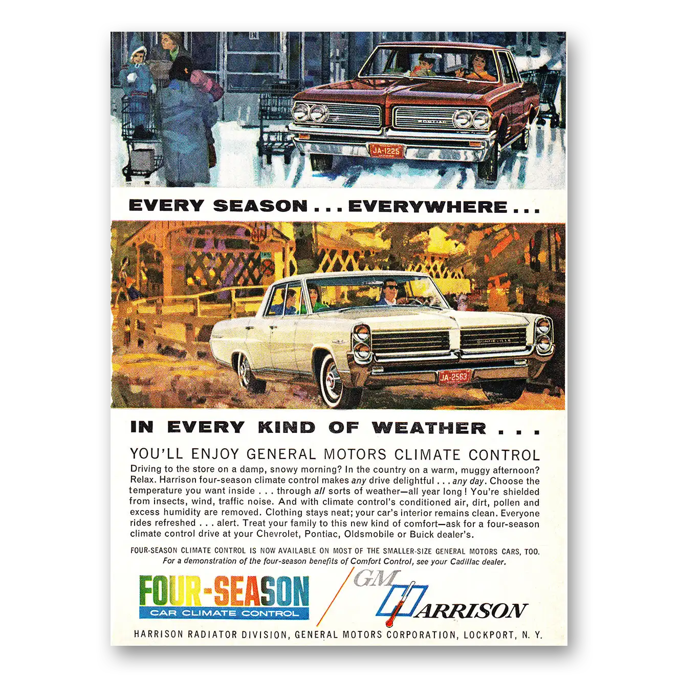 1964 GM Harrison Every Season Everywhere Vintage Magazine Print Ad