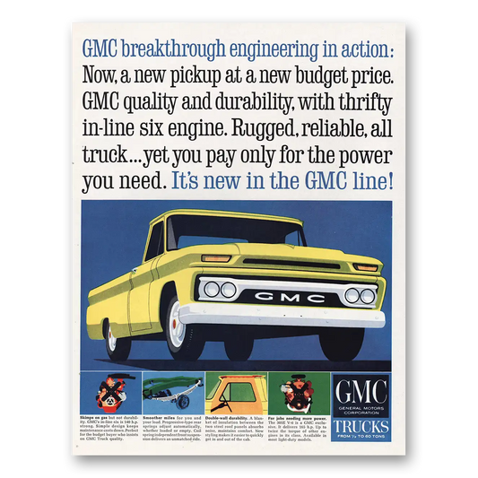 1964 GMC Trucks Breakthrough Engineering In Action Vintage Magazine Print Ad