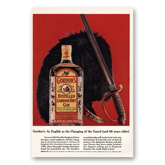 1964 Gordons Gin Changing of the Guard Vintage Magazine Print Ad