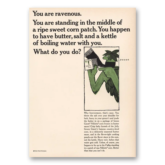 1964 Green Giant You Are Ravenous Vintage Magazine Print Ad