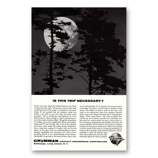 1964 Grumman Trip Necessary Vintage Magazine Print Ad