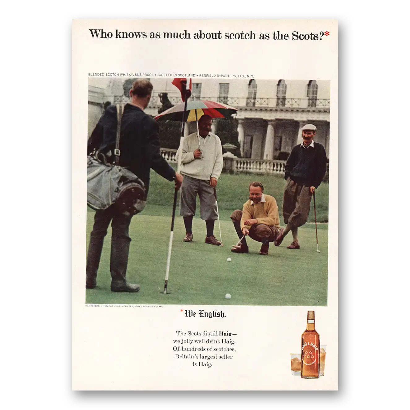 1964 Haig & Haig Who Knows As Much About Scotch Vintage Magazine Print Ad