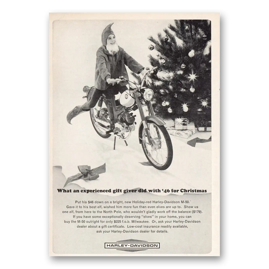 1964 Harley Davidson M50 Experienced Gift Driver Vintage Magazine Print Ad