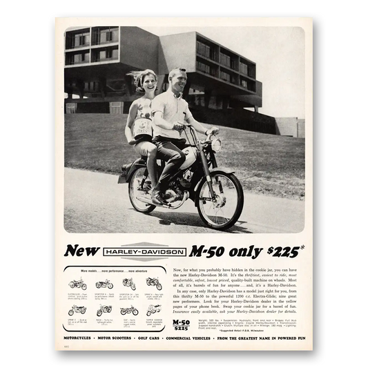 1964 Harley Davidson M50 Probably Have Hidden In Your Cookie Jar Vintage Magazine Print Ad