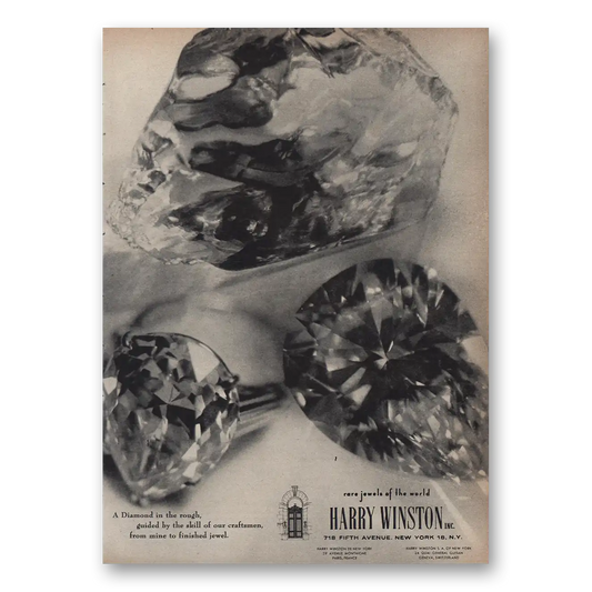 1964 Harry Winston Jewelry Rare Jewels of the World Vintage Magazine Print Ad