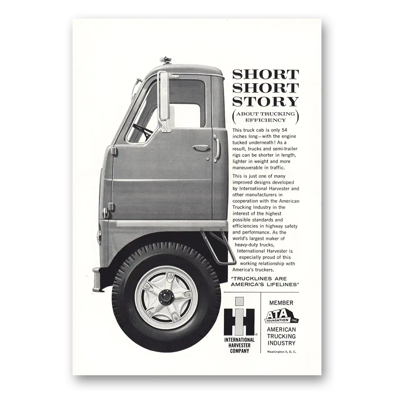 1964 International Trucks Short Story About Trucking Vintage Magazine Print Ad