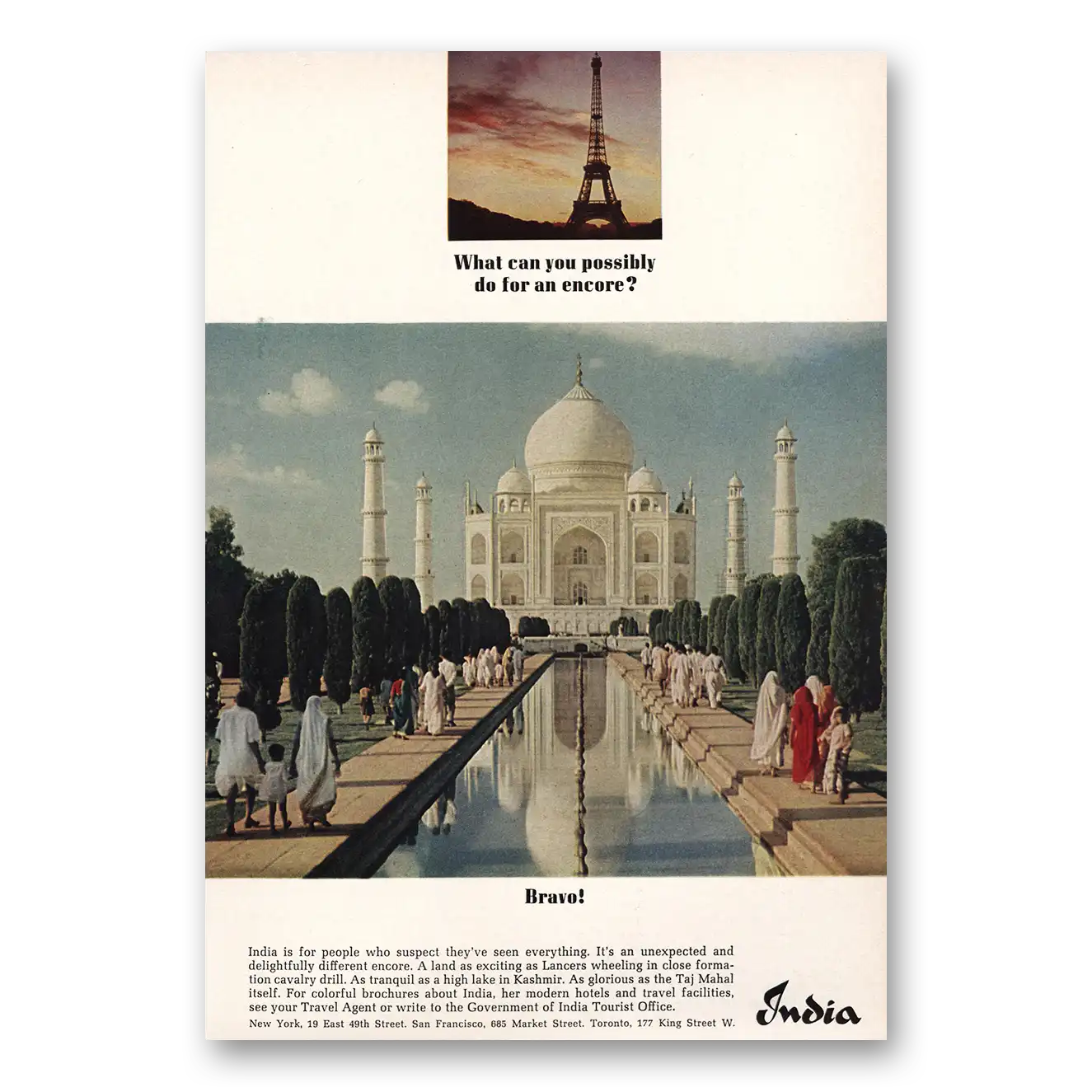 1964 India Possibly Do For Encore Vintage Magazine Print Ad