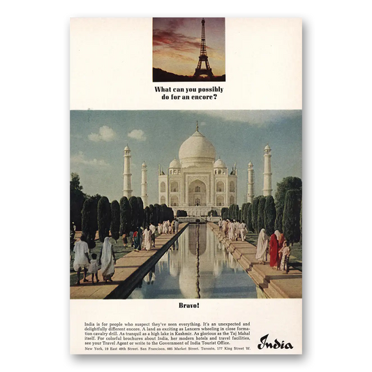 1964 India Possibly Do For Encore Vintage Magazine Print Ad