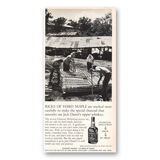 1964 Jack Daniels Ricks of Hard Maple Vintage Magazine Print Ad