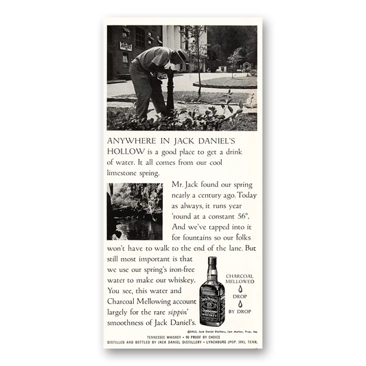 1964 Jack Daniels Anywhere in Jack Daniels Hollow Vintage Magazine Print Ad