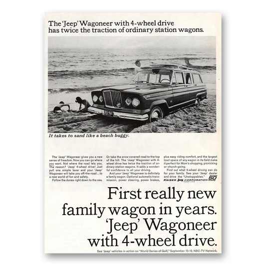 1964 Jeep Wagoneer Really New Family Wagon Vintage Magazine Print Ad