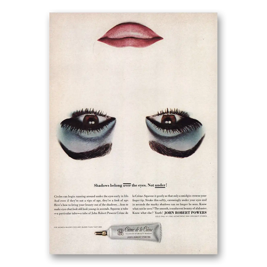 1964 John Robert Powers Shadows Belong Over Eyes Vintage Magazine Print Ad