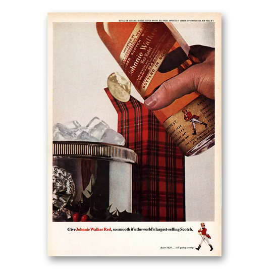 1964 Johnnie Walker Red Label Largest Selling Scotch Vintage Magazine Print Ad