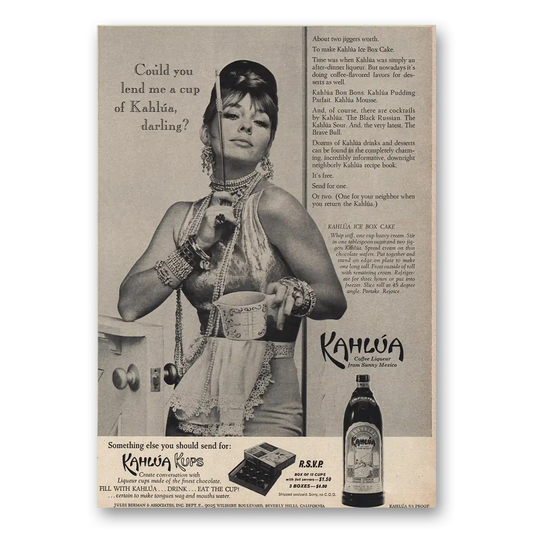 1964 Kahlua Lend Me a Cup of Kahlua Darling Vintage Magazine Print Ad