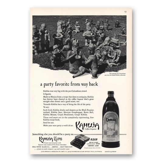 1964 Kahlua Party Favorite From Way Back Vintage Magazine Print Ad